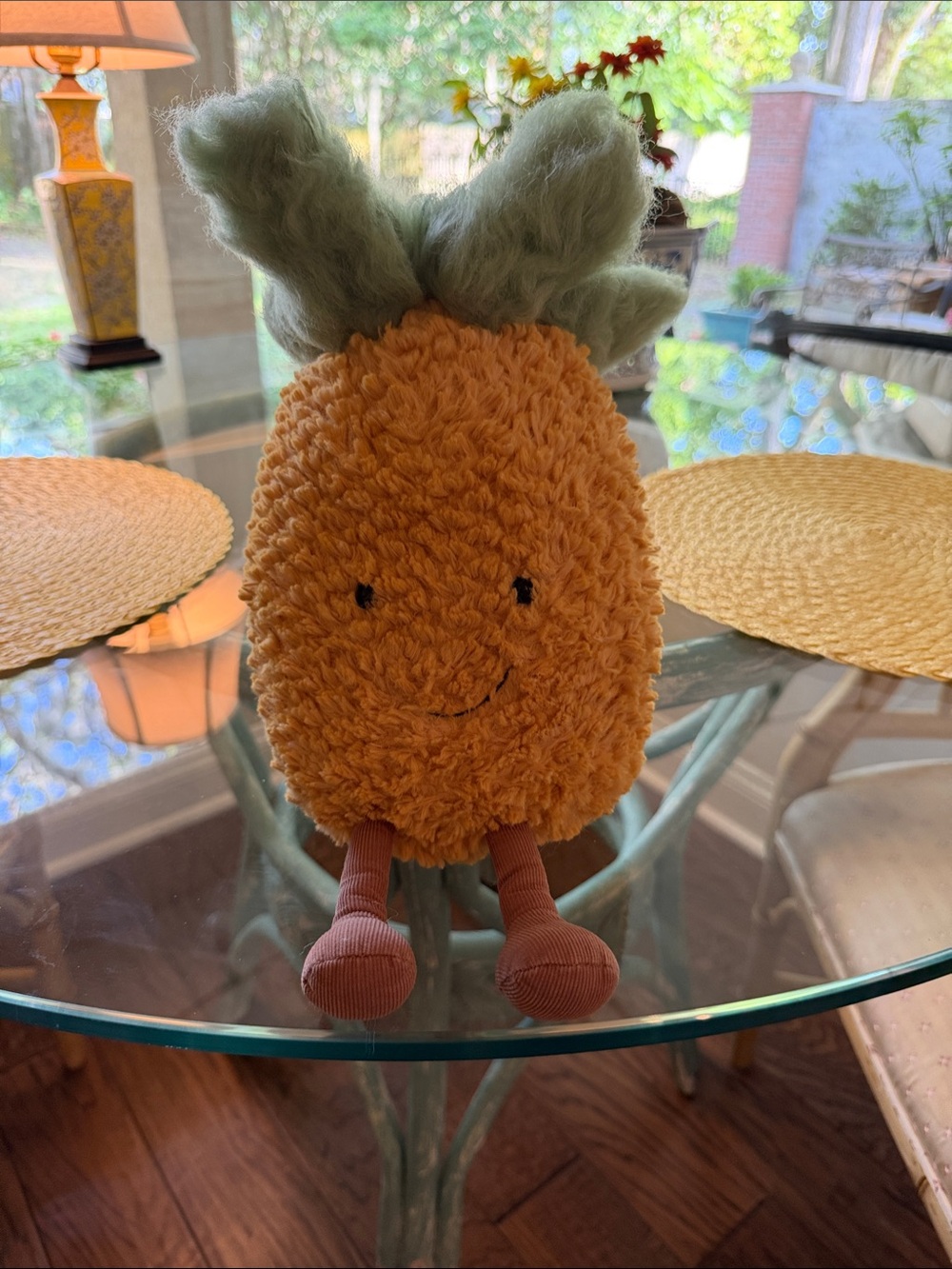 Retired Medium Jellycat Pineapple Yellow with Green Top